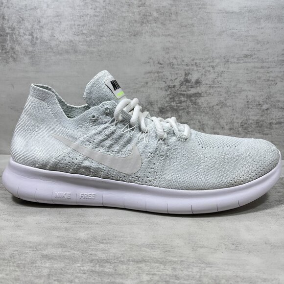 Nike Free RN Flyknit Running Shoes - Men's Size 10 - Pure Platinum - Picture 4 of 10
